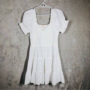 Dizzy Lizzy Milkmaid Mini Dress Size S White Coquette Cottage Romantic Farmhouse